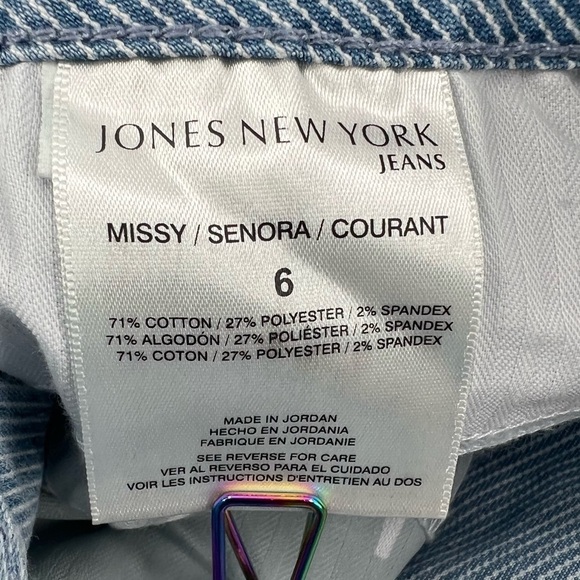 Jones New York Blue Striped Denim Trouser Shorts Size 6 Women’s - Picture 4 of 6